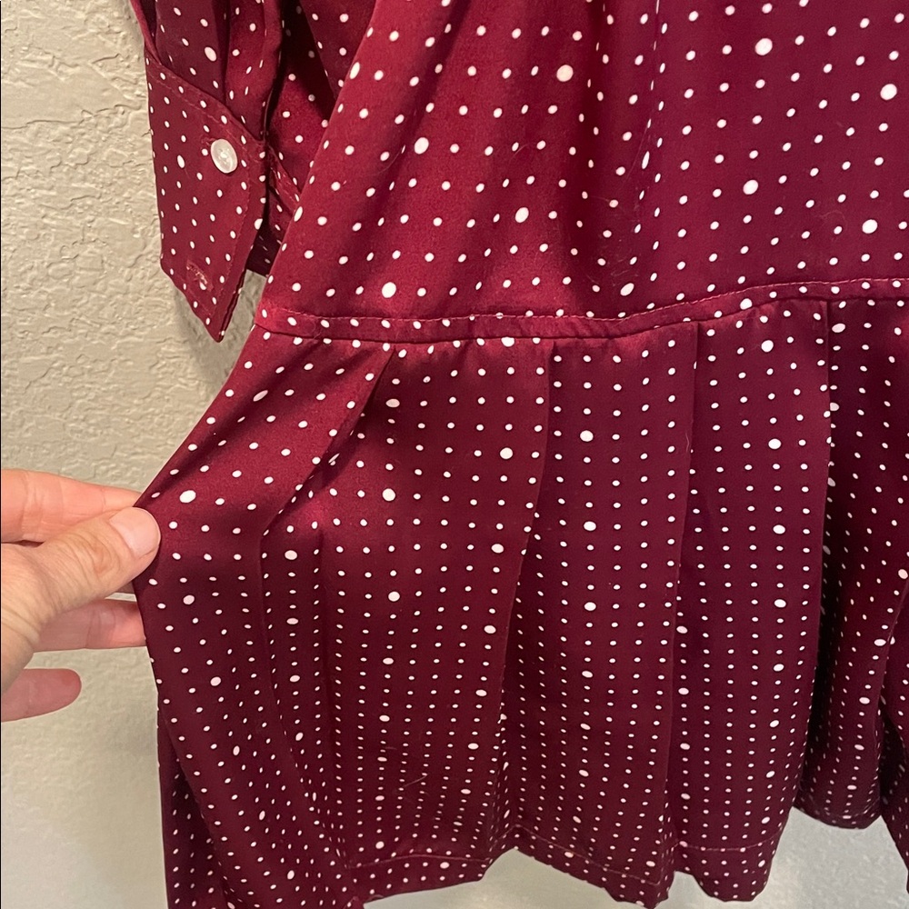 Free Assembly Women's Pleated Mini Shirtdress with Long Sleeves XL - Picture 9 of 9
